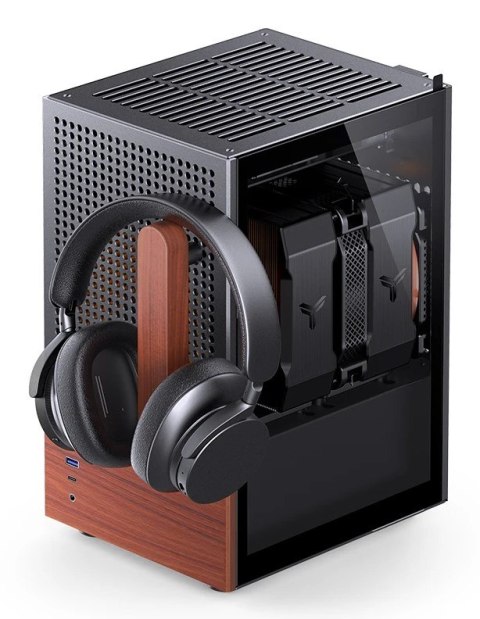 Obudowa Jonsbo T6, Mini-Tower, Mini-ITX, Tempered Glass, Holz - czarna Jonsbo