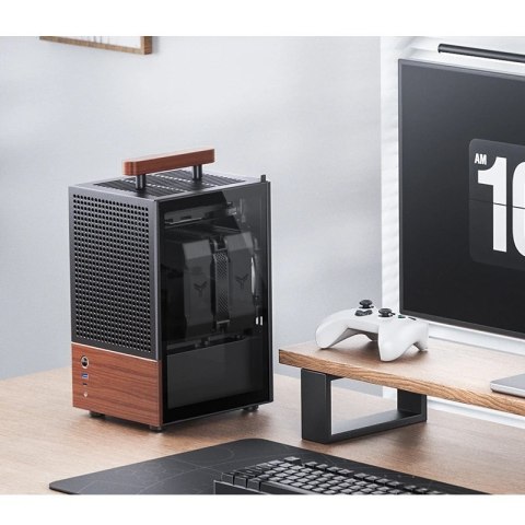 Obudowa Jonsbo T6, Mini-Tower, Mini-ITX, Tempered Glass, Holz - czarna Jonsbo