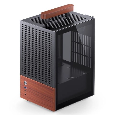 Obudowa Jonsbo T6, Mini-Tower, Mini-ITX, Tempered Glass, Holz - czarna Jonsbo
