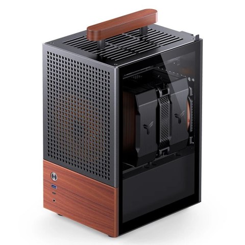 Obudowa Jonsbo T6, Mini-Tower, Mini-ITX, Tempered Glass, Holz - czarna Jonsbo