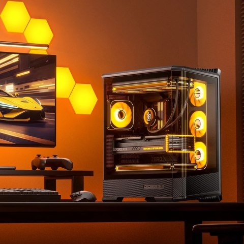 Obudowa PC Jonsbo D400, Midi Tower, ATX, Szkło Hartowane Jonsbo