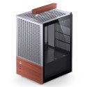Obudowa PC Jonsbo T6 Mini-Tower, Mini-ITX, szkło hartowane, drewno - srebrna Jonsbo