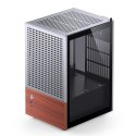 Obudowa PC Jonsbo T6 Mini-Tower, Mini-ITX, szkło hartowane, drewno - srebrna Jonsbo