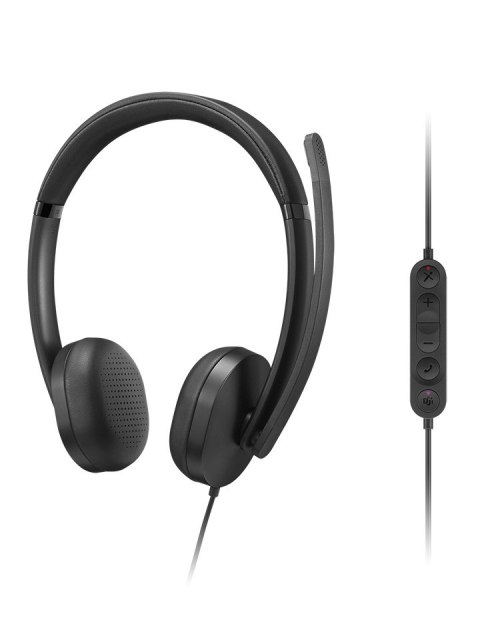 Przewodowy zestaw słuchawkowy VoIP Lenovo 5000 z mikrofonem, USB A/C, Czarny Lenovo