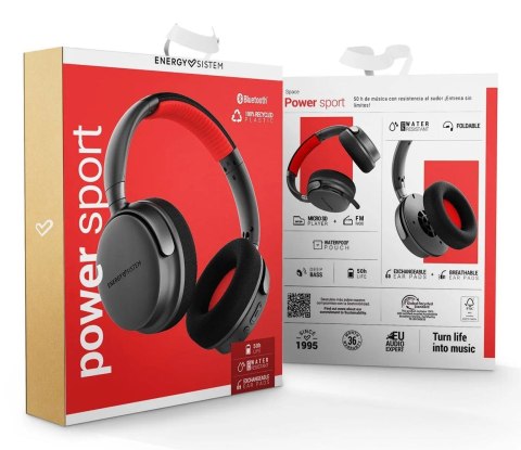Słuchawki Energy Sistem | Sporty siłowe | Wbudowany mikrofon | Łączność Bluetooth | Czerwony Energy Sistem