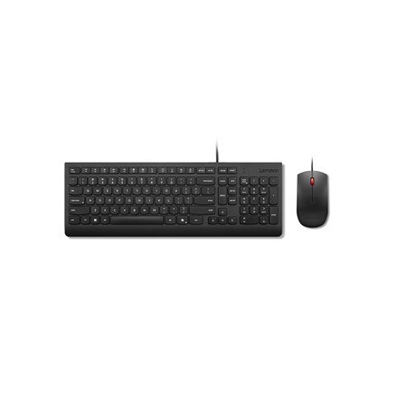 Zestaw klawiatury i myszy Lenovo Essential Wired Combo, Przewodowe, Mysz w zestawie, Czarny Lenovo