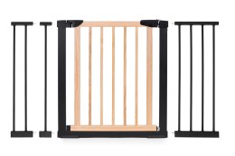 Bramka barierka zabezpieczająca 74-130 cm na schody i drzwi metal drewno dodatkowe panele ECOTOYS