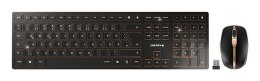 CHERRY DW 9100 SLIM klawiatura Dołączona myszka Uniwersalne RF Wireless + Bluetooth QWERTZ Niemiecki Czarny Cherry