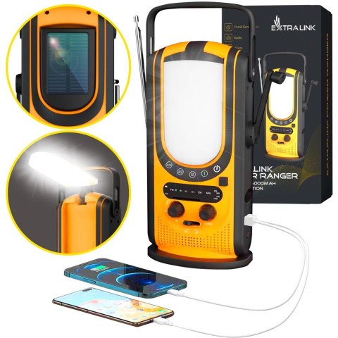 Extralink Power Ranger EPS-6000 | Powerbank | 6000mAh, Radio FM, Lampka LED, Dynamo, Panel solarny Extralink