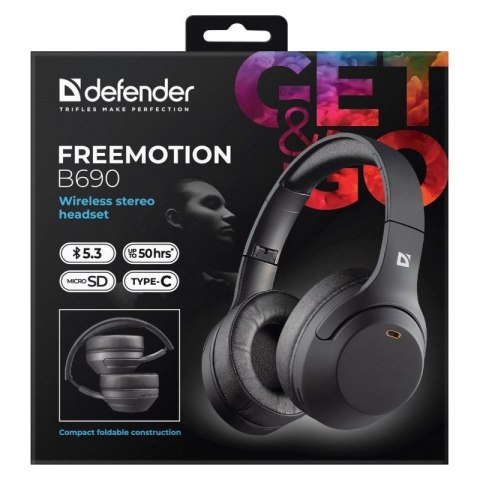 DEFENDER SŁUCHAWKI BLUETOOTH FREEMOTION B690 CZARNE Defender