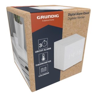 Grundig - Cyfrowy budzik LED z termometrem i kalendarzem (biały) Grundig