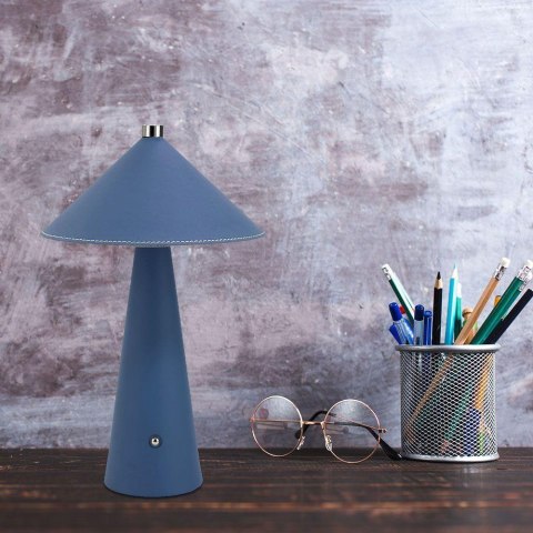 Lampka biurkowa nocna V-TAC 3W LED 33cm CCT ładowanie USB-C ściemnianie niebieska skóra VT-10117 3000K-6000K 240lm