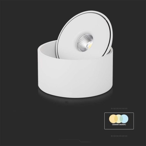 Oprawa natynkowa downlight V-TAC 20W uchylna CRI90 CCT biała VT-2825 3000K-4000K-6400K 1408lm
