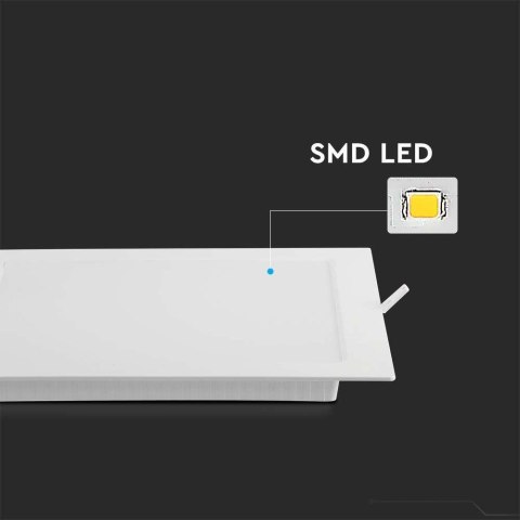 Panel LED V-TAC wpuszczany premium downlight 6W kwadrat 120x120 VT-61006 3000K 660lm