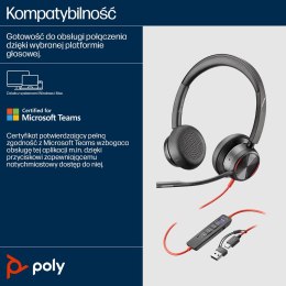Przewodowe słuchawki HP Poly Blackwire 8225 USB-C/A Hewlett-Packard
