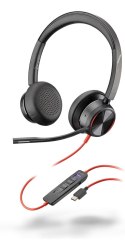Zestaw słuchawkowy POLY Blackwire 8225 Stereo 8X225AA USB-C z certyfikatem Microsoft Teams + przejściówka USB-C/A POLY