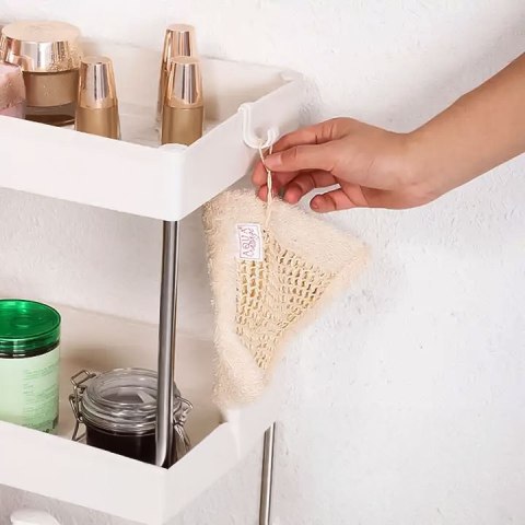 Plastikowy regał łazienkowy z 4 półkami kółka biały ModernHome ModernHome