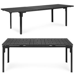 Stół ogrodowy rozkładany 180-240 cm do 12 os. stal HDPE szary MultiGarden MultiGarden