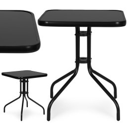 Stolik ogrodowy kwadratowy 60 cm szkło hartowane stół na ogród taras balkon czarny MultiGarden MultiGarden