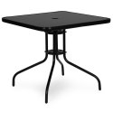 Stolik ogrodowy kwadratowy 80 cm szkło hartowane otwór na parasol czarny MultiGarden MultiGarden