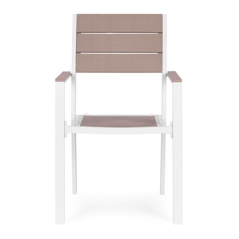 Zestaw 2 krzeseł ogrodowych na taras balkon stal HDPE - białe MultiGarden MultiGarden