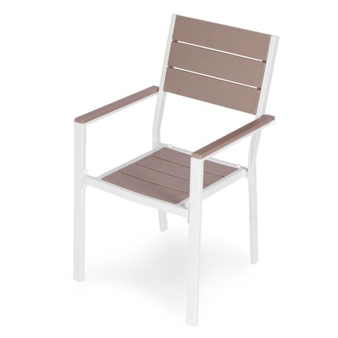 Zestaw 2 krzeseł ogrodowych na taras balkon stal HDPE - białe MultiGarden MultiGarden