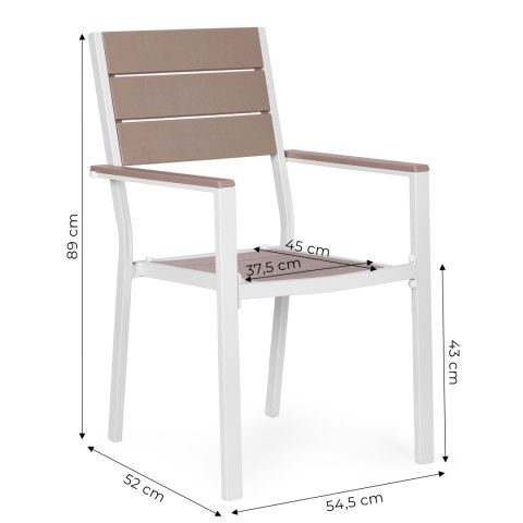Zestaw 2 krzeseł ogrodowych na taras balkon stal HDPE - białe MultiGarden MultiGarden