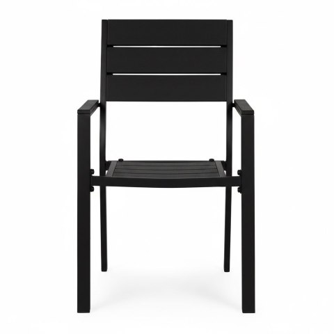 Zestaw 2 krzeseł ogrodowych na taras balkon stal HDPE - czarne MultiGarden MultiGarden