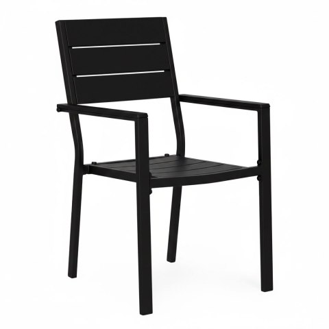 Zestaw 2 krzeseł ogrodowych na taras balkon stal HDPE - czarne MultiGarden MultiGarden