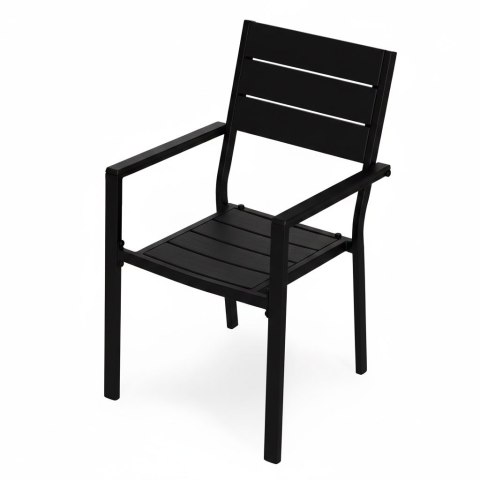 Zestaw 2 krzeseł ogrodowych na taras balkon stal HDPE - czarne MultiGarden MultiGarden