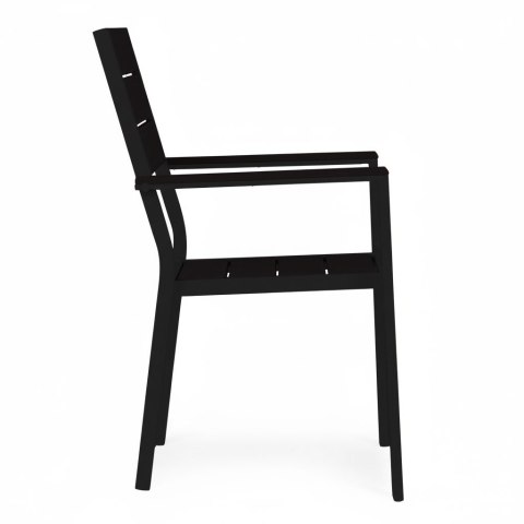 Zestaw 2 krzeseł ogrodowych na taras balkon stal HDPE - czarne MultiGarden MultiGarden