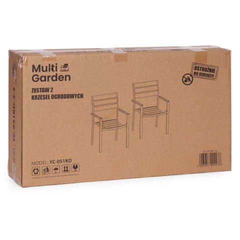 Zestaw 2 krzeseł ogrodowych na taras balkon stal HDPE - czarne MultiGarden MultiGarden