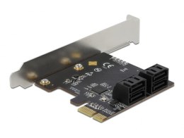 DeLOCK 4 portowy SATA PCI Express x1 Card - Konstrukcja niskoprofilowa DELOCK