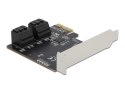 DeLOCK 4 portowy SATA PCI Express x1 Card - Konstrukcja niskoprofilowa DELOCK