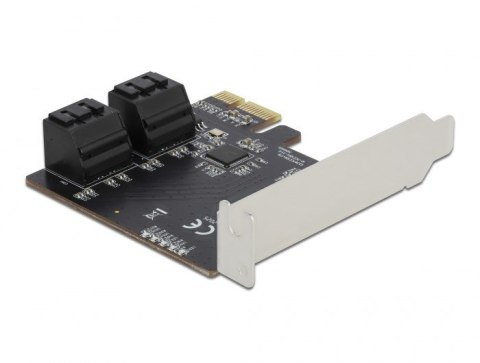 DeLOCK 4 portowy SATA PCI Express x1 Card - Konstrukcja niskoprofilowa DELOCK