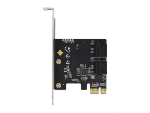 DeLOCK 4 portowy SATA PCI Express x1 Card - Konstrukcja niskoprofilowa DELOCK