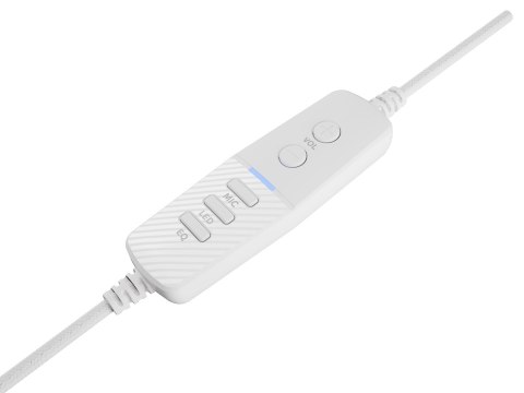GENESIS Neon 764 Zestaw słuchawkowy Przewodowa Opaska na głowę Gaming USB Typu-A Biały GENESIS