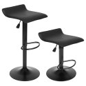 Hoker stołek barowy obrotowy podnóżek regulacja wysokości czarny ekoskóra ModernHome ModernHome