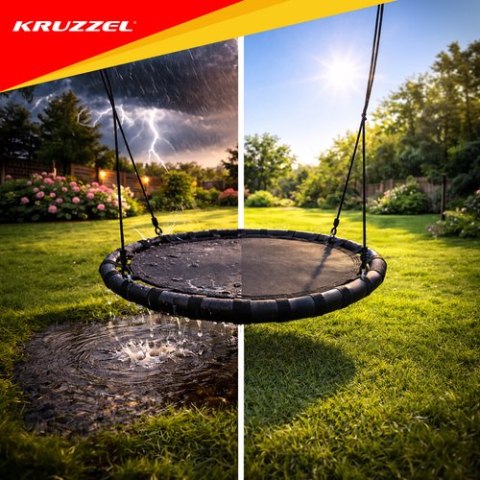 Huśtawka bocianie gniazdo 100 cm czarna