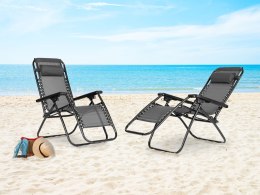 Leżak fotel ogrodowy plażowy regulowane oparcie ZERO GRAVITY MultiGarden - szary MultiGarden