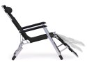 Leżak fotel ogrodowy plażowy składany 2w1 leżanka czarny MultiGarden MultiGarden
