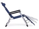 Leżak fotel ogrodowy plażowy składany 2w1 leżanka niebieski MultiGarden MultiGarden