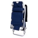 Leżak fotel ogrodowy plażowy składany 2w1 leżanka niebieski MultiGarden MultiGarden
