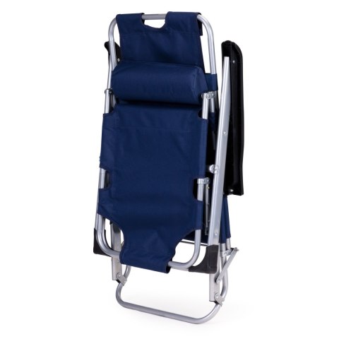 Leżak fotel ogrodowy plażowy składany 2w1 leżanka niebieski MultiGarden MultiGarden