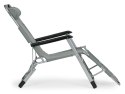 Leżak fotel ogrodowy plażowy składany 2w1 leżanka szary MultiGarden MultiGarden