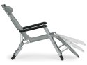Leżak fotel ogrodowy plażowy składany 2w1 leżanka szary MultiGarden MultiGarden