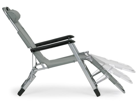 Leżak fotel ogrodowy plażowy składany 2w1 leżanka szary MultiGarden MultiGarden