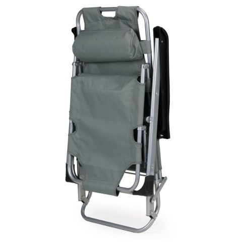 Leżak fotel ogrodowy plażowy składany 2w1 leżanka szary MultiGarden MultiGarden