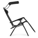 Leżak ogrodowy plażowy regulacja oparcia ruchomy daszek MultiGarden - czarny MultiGarden