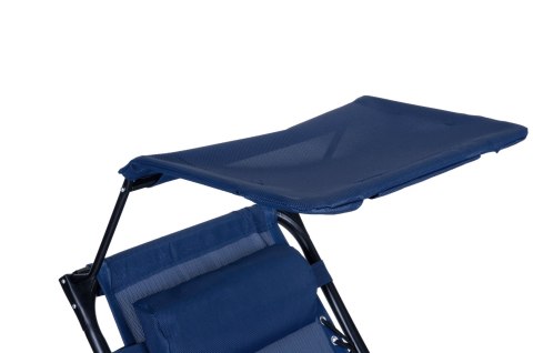 Leżak ogrodowy plażowy regulacja oparcia ruchomy daszek MultiGarden - niebieski MultiGarden